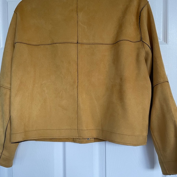 Zara faux suede jacket. Mustard. Size medium. - Picture 4 of 4